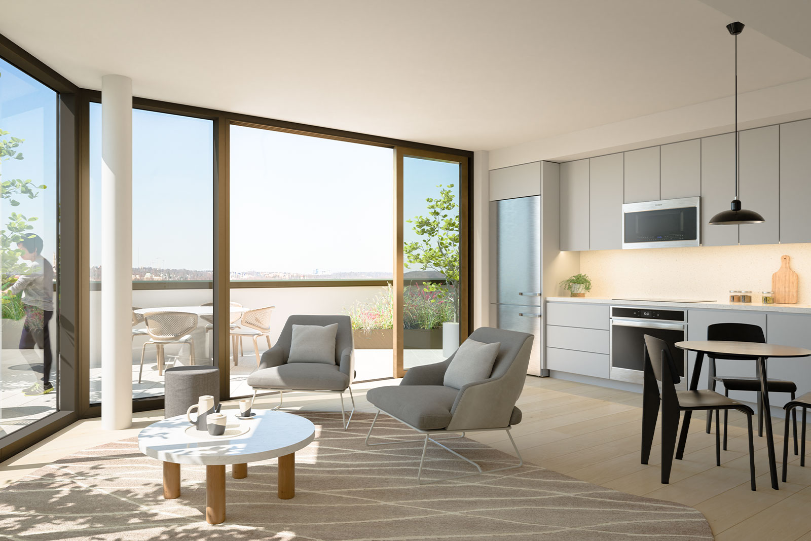 Carefully considered homes with European-inspired, flat-front cabinetry