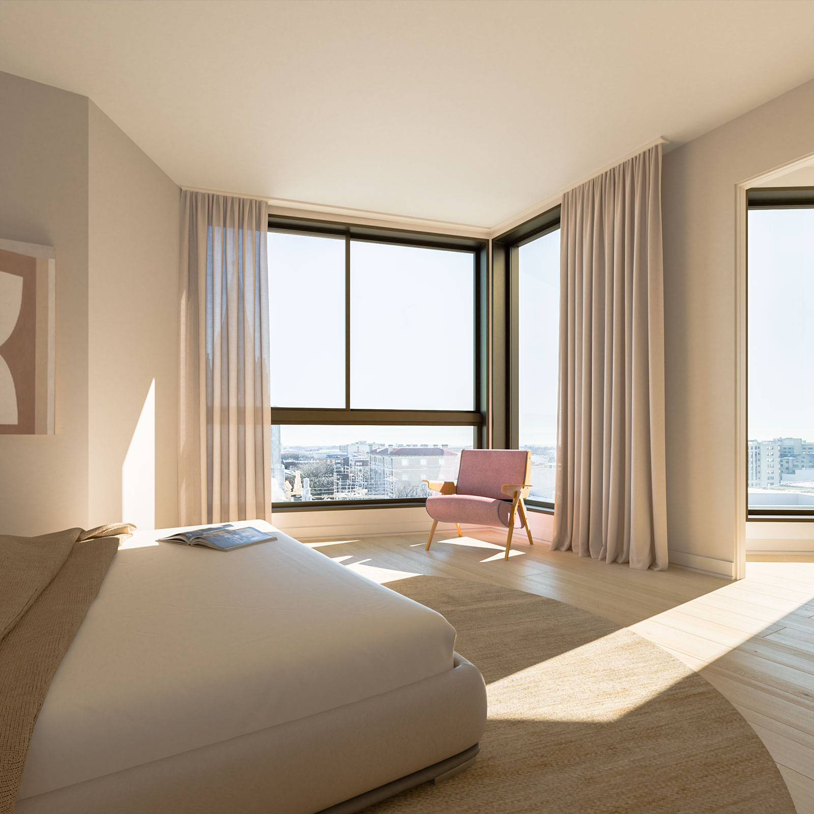 Large, fully-operable windows and individually vented apartments with 100% outside air replacement