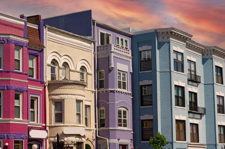 Colorful houses in Adams Morgan