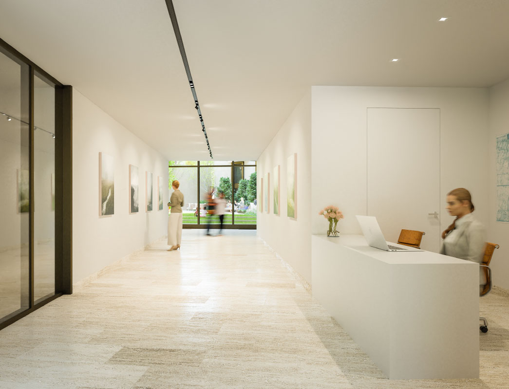Enjoy curated art and concierge service in The SIlva's lobby