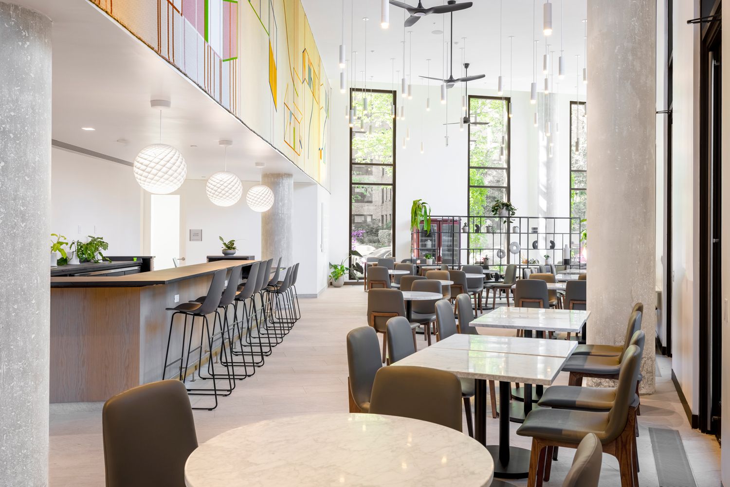 Enjoy connections with friends and neighbors in our airy cafe